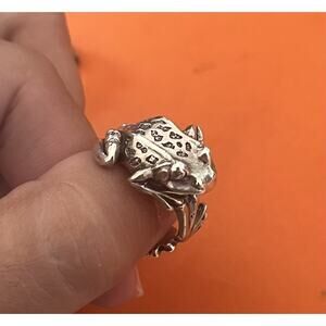 James Avery Retired Sterling Silver 3D Frog Ring Size 6